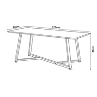 Tavolino Centrale da Salotto Riskiften 120 x 60 x 48 cm - Effetto Marmo / Nero [en.casa]