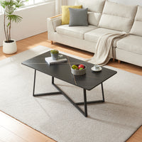 Tavolino Centrale da Salotto Riskiften 120 x 60 x 48 cm - Effetto Marmo / Nero [en.casa]