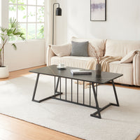 Tavolino Centrale da Salotto Nospoo 120x60x46 cm Effetto Marmo Nero [en.casa]