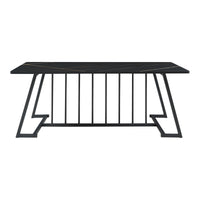 Tavolino Centrale da Salotto Nospoo 120x60x46 cm Effetto Marmo Nero [en.casa]