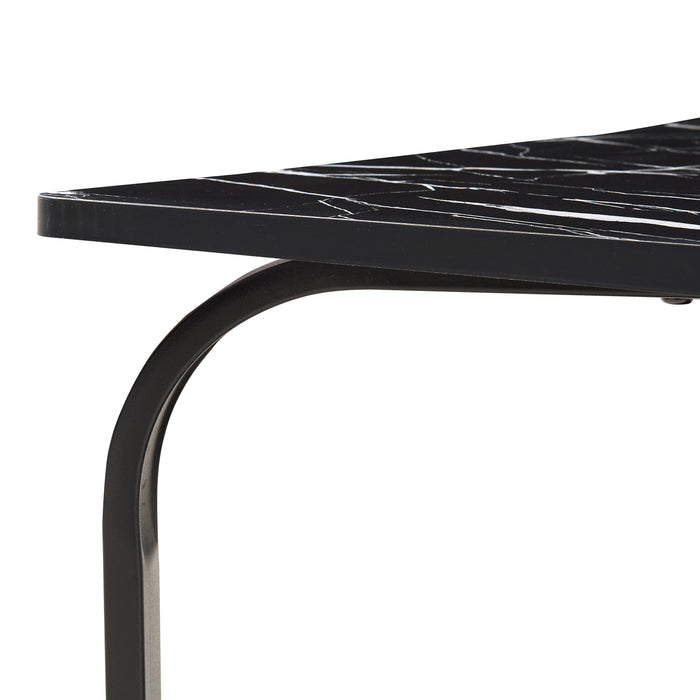 Tavolino Centrale da Salotto Kolta con Ripiano 120x60x43 cm - Effetto Marmo Nero [en.casa]