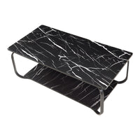 Tavolino Centrale da Salotto Kolta con Ripiano 120x60x43 cm - Effetto Marmo Nero [en.casa]