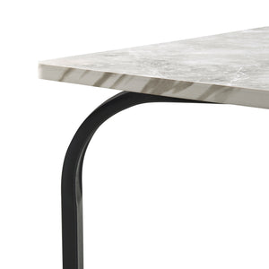 Tavolino Centrale da Salotto Kolta con Ripiano 120x60x43 cm - Effetto Marmo Bianco/Nero [en.casa]