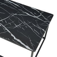 Tavolino Centrale da Salotto Raukurg con Ripiano 120 x 60 x 44 cm - Effetto Marmo Nero [en.casa]