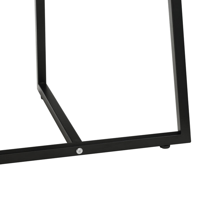 Tavolino Basso da Salotto Valdemarsvik con Piano Ovale - Effetto Rovere [en.casa]