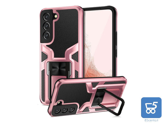 Cover Protettiva per Galaxy S22 Antiurto con Stand Placca Magnetica per Auto Protezione Fotocamera