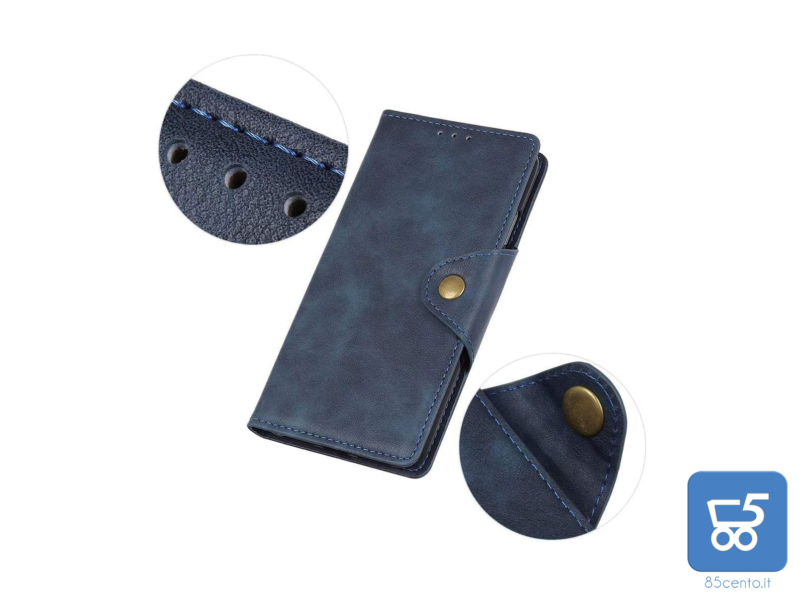 Cover per Samsung A13 5G Funzione Stand Slot Cart Flip Case in Pelle colore BLU