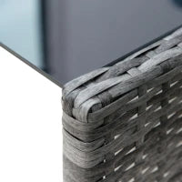 Set 4 P.zi Mobili da Giardino in Rattan (PE), Salotto da Esterni con Tavolo, 2 Sedie, Divano due posti, Grigio