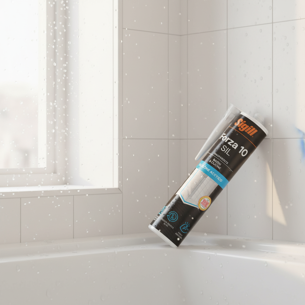 Forza 10 sil sigillante siliconico resistente alle muffe 280 ml *** colore- bianco, confezione 1