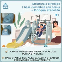 Set da Gioco 5 Anni max con Altalena per Bambini, Scivolo per Bambini, Canestro Basket e Scaletta, in HDPE e PP