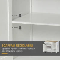 Carrello con Ruote Salvaspazio, Penisola Cucina in Legno Massiccio: 1 Cassetto, 1 Armadietto, 3 Ripiani e 4 Ruote, 107.5x48x89 cm