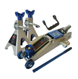 Cric sollevatore 2.5T idraulico a carrello + 2 cavalletti per auto 2500KG