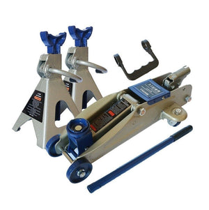 Cric sollevatore 2.5T idraulico a carrello + 2 cavalletti per auto 2500KG