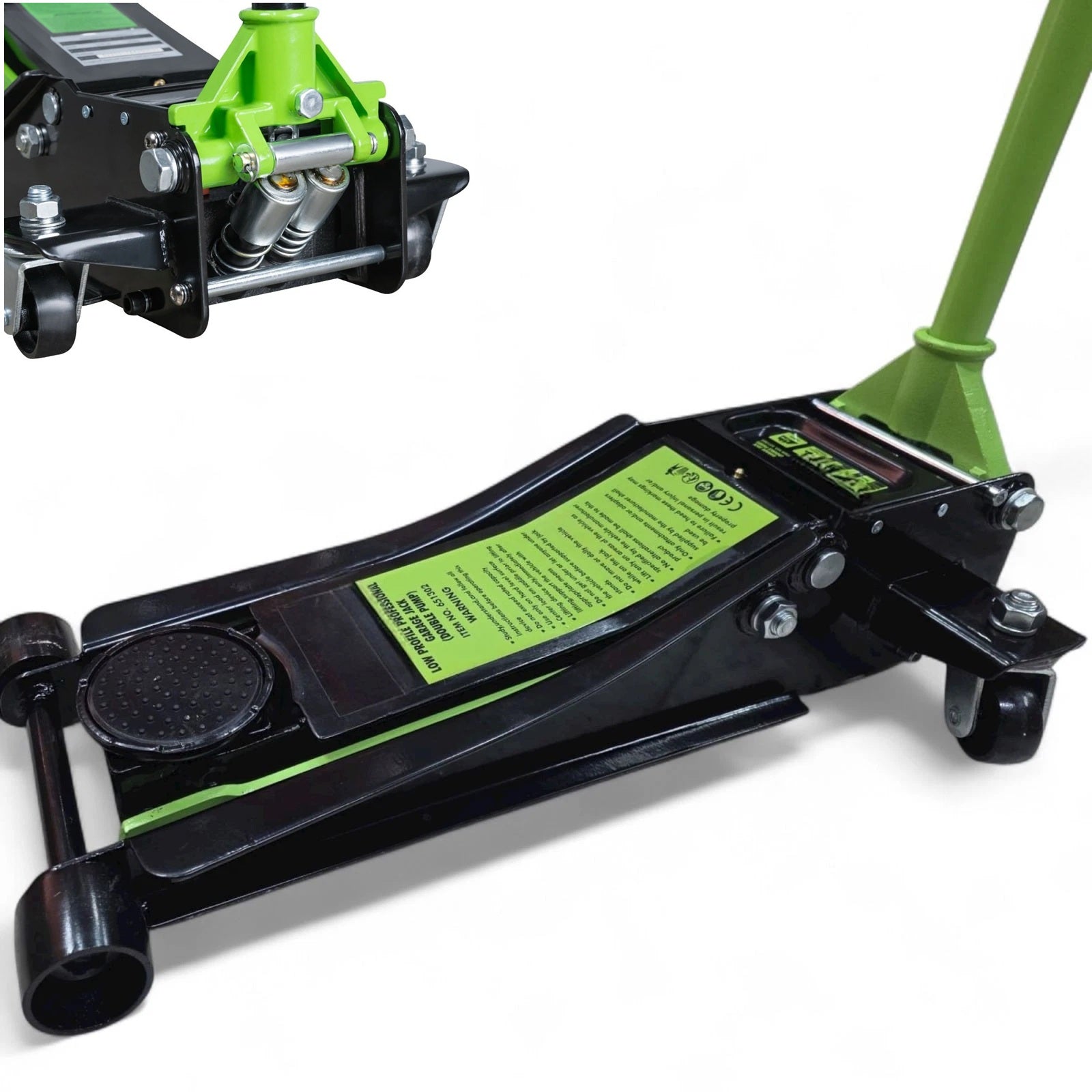 Crick Auto 5 Ton Cric Carrello Sollevatore idraulico Doppio Pistone Ribassato 651302