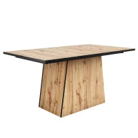 Tavolo da pranzo moderno con venature del legno, per 4-6 persone, 138,5x80x75 cm, Marrone chiaro