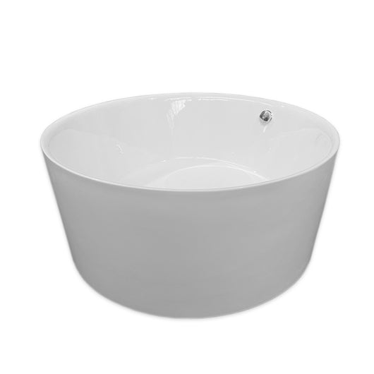 Vasca freestanding bianca diametro 134 X 60 cm + Rubinetto a colonna – Crystal