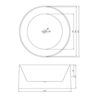 Vasca freestanding bianca diametro 134 X 60 cm – Crystal