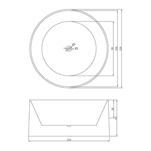 Vasca freestanding bianca diametro 134 X 60 cm – Crystal