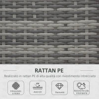 Set Mobili da Giardino in Rattan PE da 4 Pezzi, Salotto con Divano Angolare e Tavolino con Vetro, Cuscini Imbottiti e Sfoderabili, Grigio