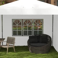 Tenda da Ricezione, Gazebo Pieghevole 6x3m con Pareti Laterali, Altezza Regolabile con Borsa da Trasporto con Ruote, Bianco
