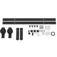 Kit di Binari per Porte da Fienile Scorrevoli Pieghevoli in Acciaio per 2 Porte 152,5 cm