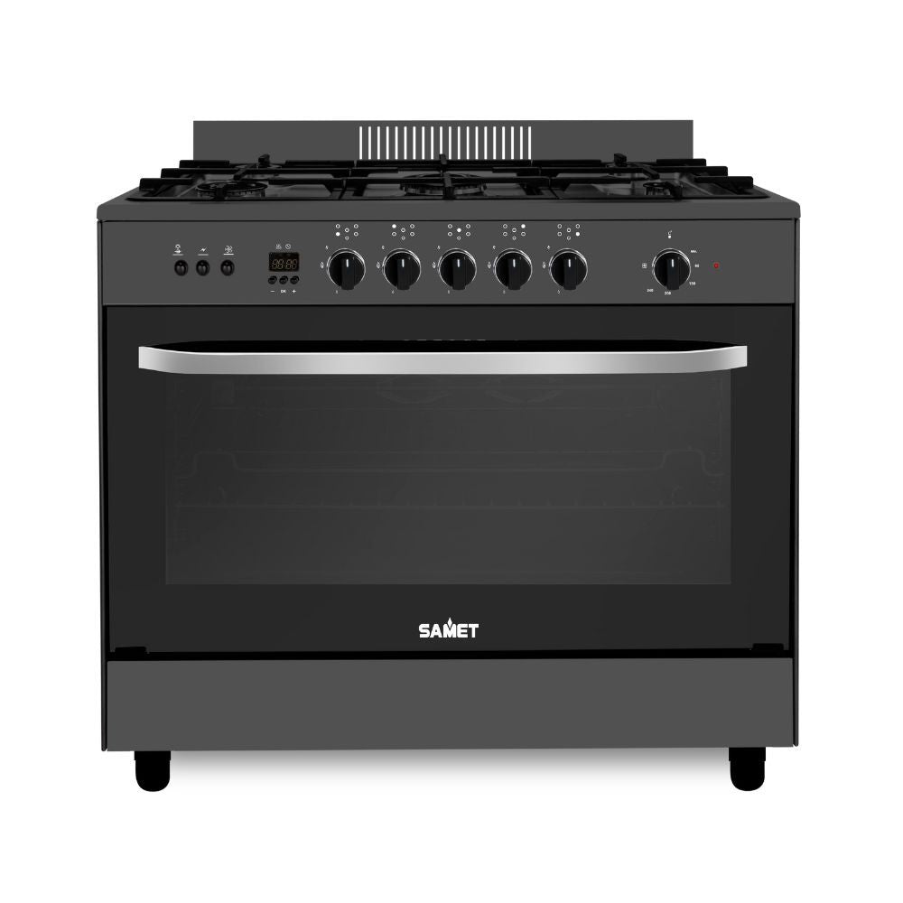 Cucina Stromboli a gas 90x60 cm con forno a gas e grill elettrico colore nero classe A