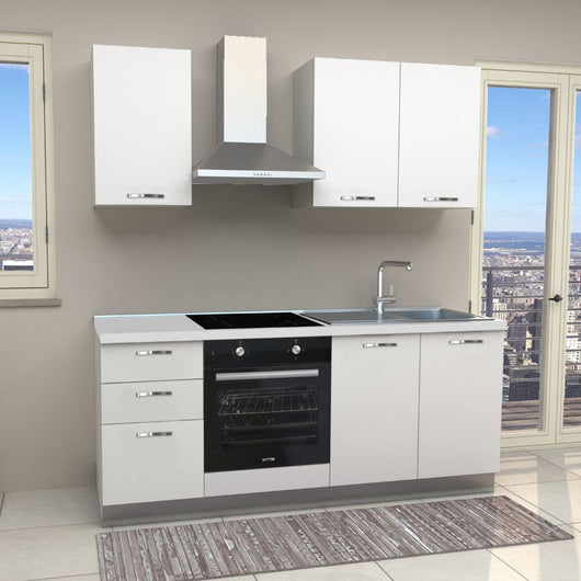 Cucina Taurus 195 colore bianco inclusa di elettrodomestici e piano cottura induzione