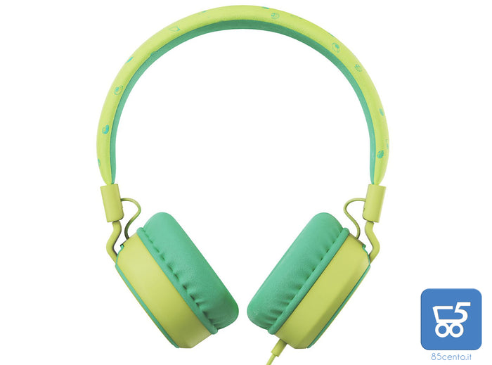 Cuffie Bambino con Limitatore Volume 85db Ripiegabili Microfono Incorporato Milo la Tartaruga Planet Buddies