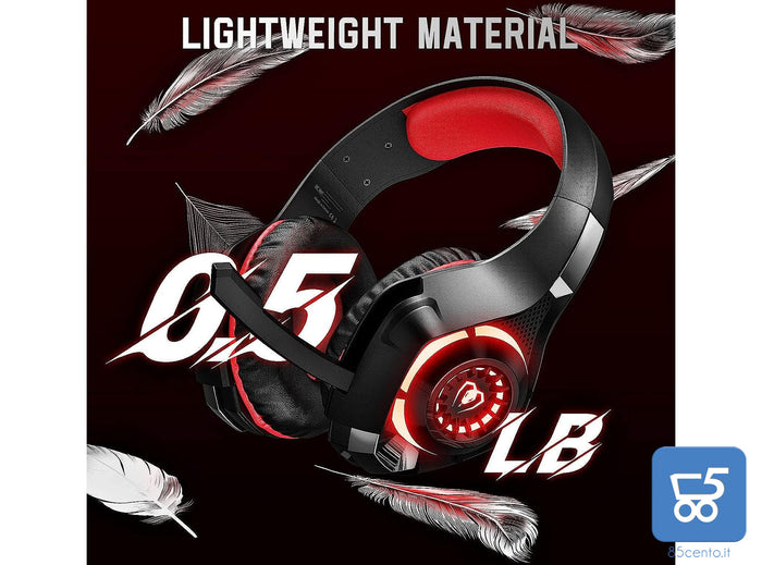 Cuffie Beexcelent gm-1 Gaming led rosse per PS4 Xbox PC Tablet cancellazione del rumore 3.5mm Jack bassi profondi - Bulk no confezione