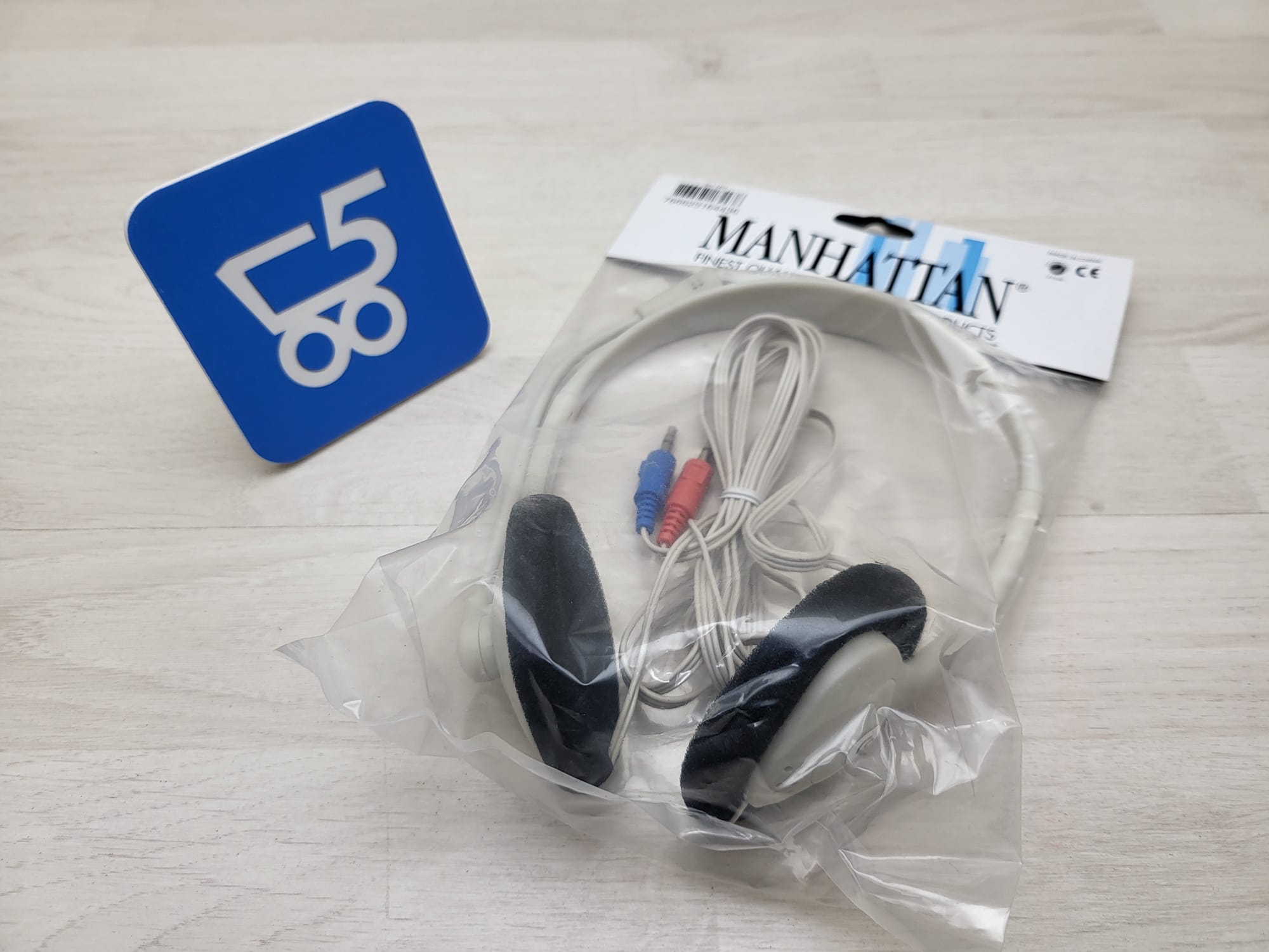 Cuffie Stereo PC con Microfono MANHATTAN Bianche SH-18B doppio Jack 3,5" - Chat Videocall