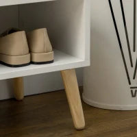 Scarpiera da Ingresso con Seduta Imbottita e Armadietto per 4 Paia di Scarpe, 80x33x49cm, Bianco