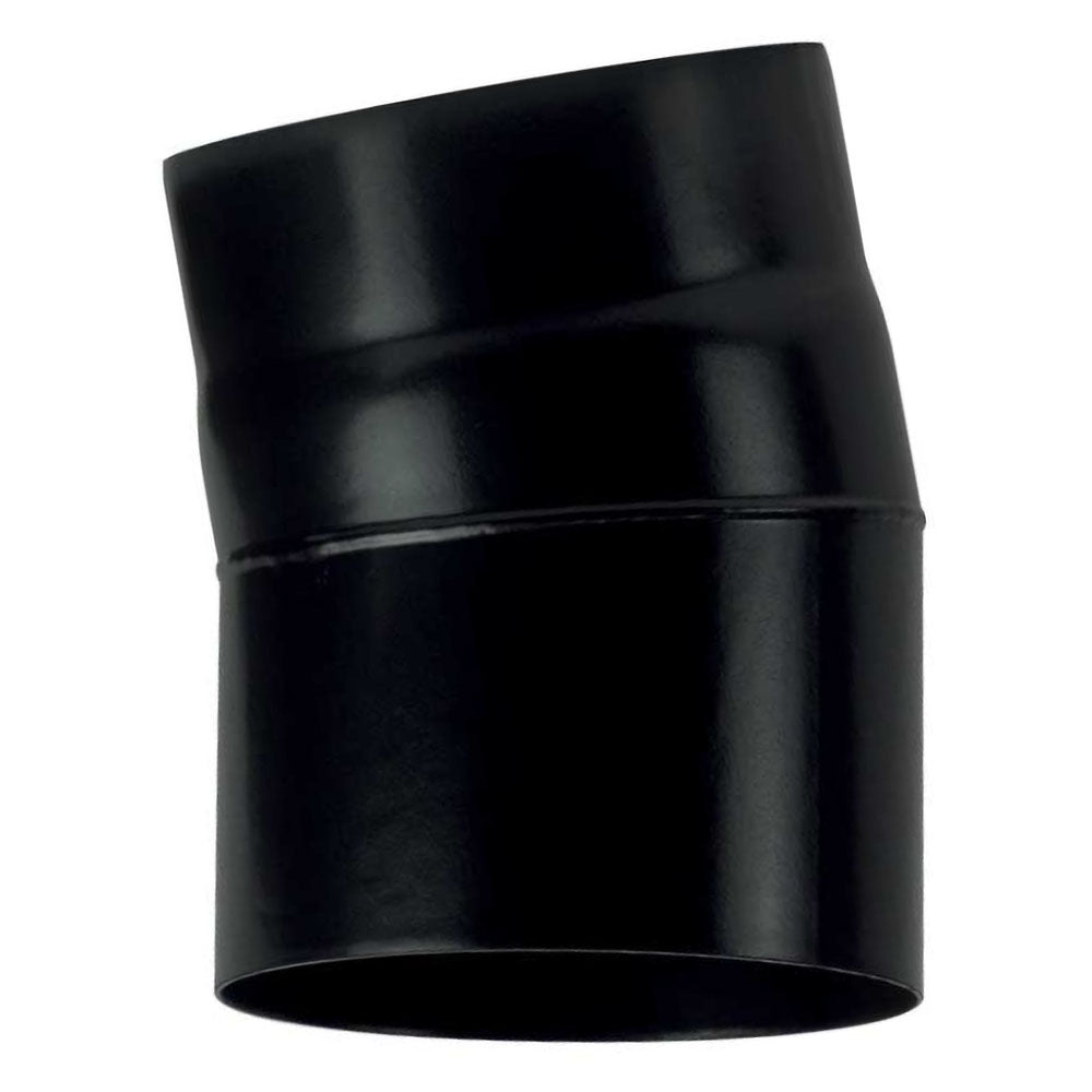 Curva 15 DN 125 smaltato verniciato 600 gradi per stufa a legna tubo nero acciaio CE Made in Italy