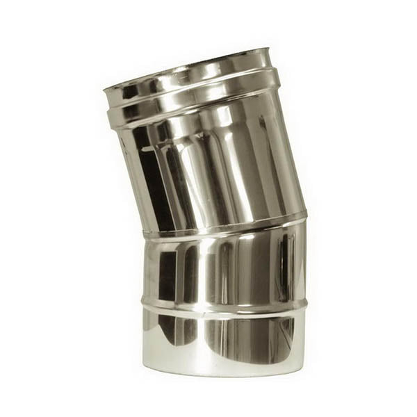 Curva 15 canna fumaria DN 80 tubo acciaio inox 316