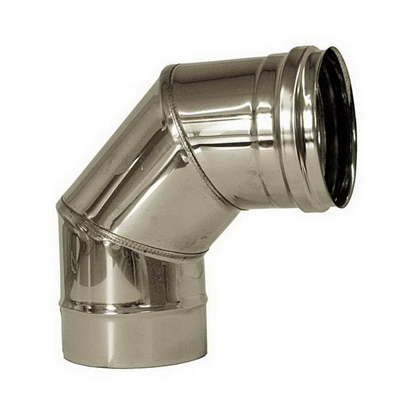 Curva 90 canna fumaria DN 80 tubo acciaio inox 316