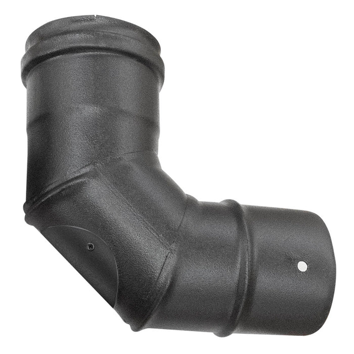 Curva 90 con ispezione canna fumaria  DN 80 smaltato verniciatosmaltato 600 gradi stufa pellet tubo nero CE Made in Italy