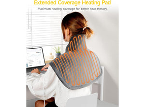 Cuscino Termico per Collo e Spalle con Controller 90 Minuti 4 Livelli di Riscaldamento Tecnologia di Riscaldamento Rapido Lavabile in Lavatrice 48x58 cm