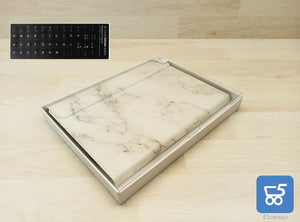 Custodia con Tastiera per iPad 10.9 2020 Effetto Marmo Layout US con Adesivi Italiani