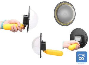 Custodia impermeabile TELESIN 6" Dome Port per EKEN H9 con custodia per obiettivo accessori con Pistola e Presa Subacquea per Fotografia Subacquea