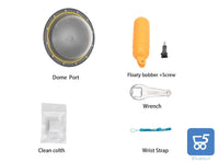 Custodia impermeabile TELESIN 6" Dome Port per EKEN H9 con custodia per obiettivo accessori con Pistola e Presa Subacquea per Fotografia Subacquea