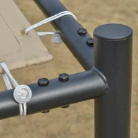 Gazebo Pergola Addossata da Giardino 3x3m in Metallo e Poliestere Beige