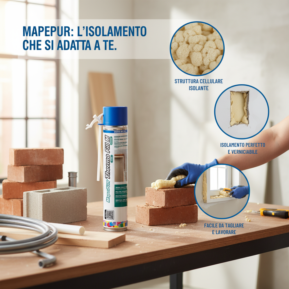 Mapepur thermo fill m schiuma poliuretanica per isolamento 750 ml