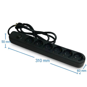 Ecova 30098x multipresa 6 uscite universali con interruttore cavo 1,5m nero 3500w