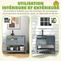 Casa Recinto per Tartarughe su Piedi con Mensole in Legno di Abete, 103H x 84L x 51l cm, Grigio