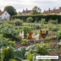 Rete di Recinzione in Acciaio e PVC per Spazi Esterni, Rotolo da 25 m e Altezza 1.7 m, Verde