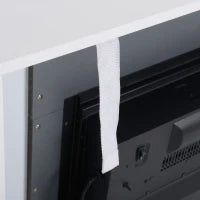 Camino Elettrico a Parete con LED Effetto Fiamma e Timer, Copertura 37m², 2000W - Bianco