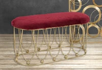 Panca Amelie Bordeaux Cm 91.5X40.5X46