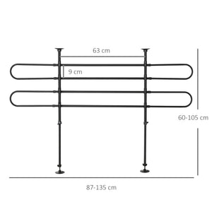 EasyComfort Griglia di Protezione Regolabile per i Animali Domestici Adatto a Ogni Auto Nero