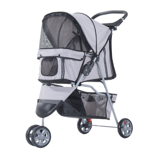 EasyComfort Passeggino per Cani Pieghevole Carrello per Animali Domestici Carrello Carrozzina Grigio 75 x 45 x 97cm