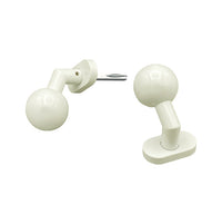 Maniglia su rosetta tonda SAGUATTI  D00/50K in alluminio bianco lucido, 2 pezzi