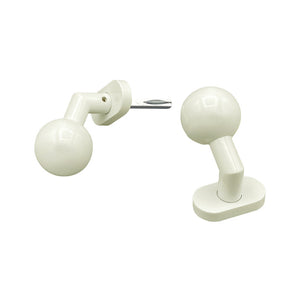 Maniglia su rosetta tonda SAGUATTI  D00/50K in alluminio bianco lucido, 2 pezzi